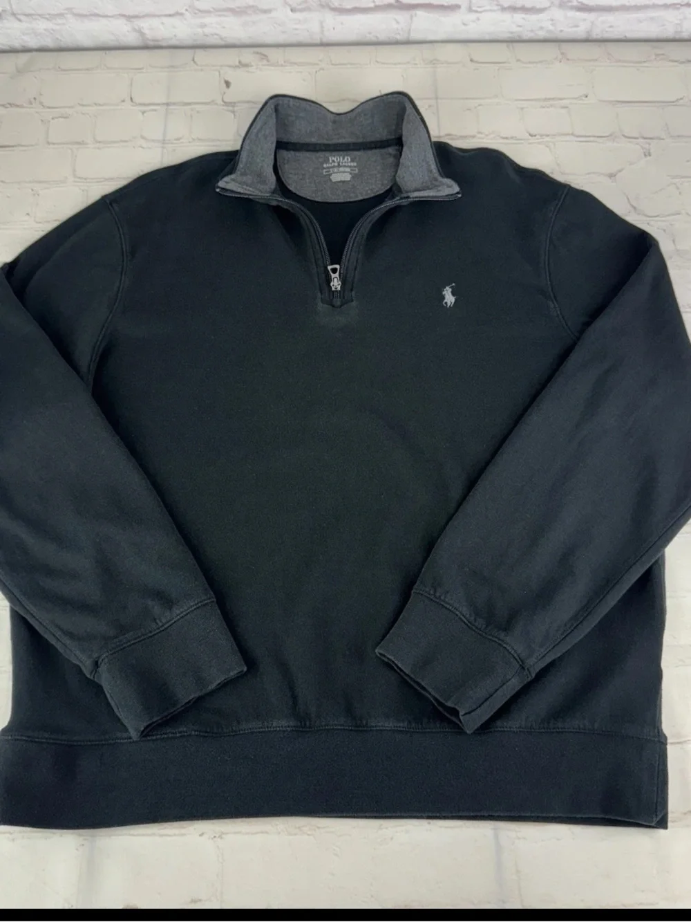 Polo by Ralph Lauren Men’s Black Half-Zip Pullover large #810